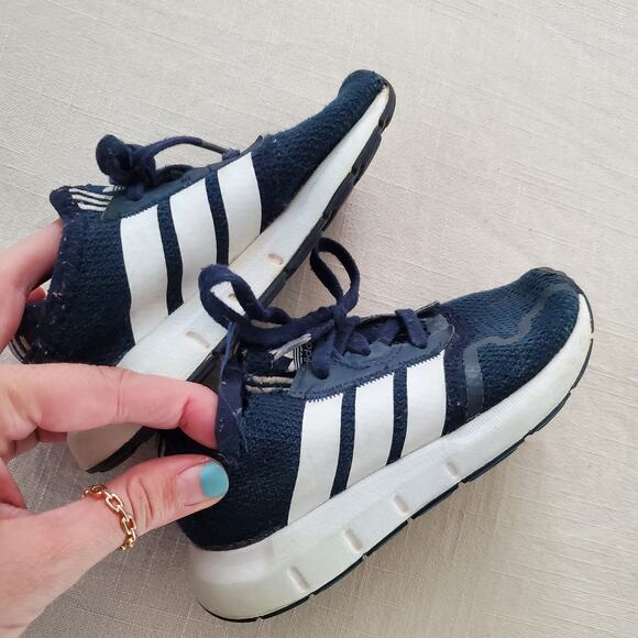 Adidas Navy Tennis Shoes toddler 9 - Picture 3 of 7